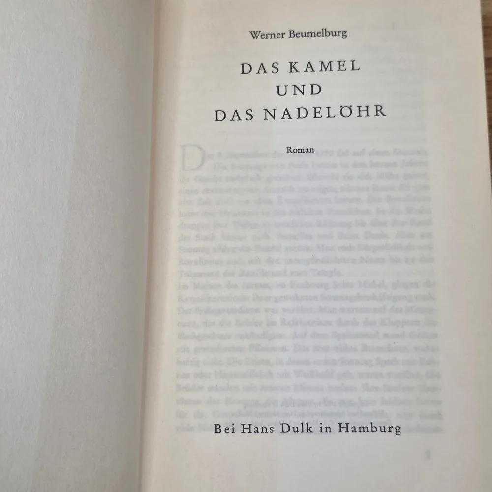 Das Kamel Und Das Nadelohr‎ by Werner Beumelburg Hardcover Book